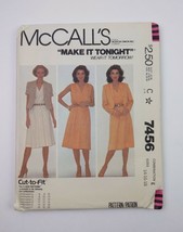 McCall’s Sewing Pattern 7456 Make It Tonight Dress Jacket Sz 14 16 18 Cut to Fit - $8.91