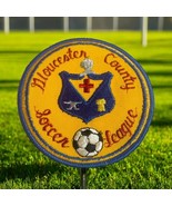 Gloucester County NJ Soccer League Yellow Red Vtg Embroidered Sports Patch - $9.87