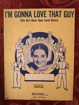 RARE Sheet Music I&#39;m Gonna Love That Guy Kay Armen 1945 Frances Ash - £13.15 GBP