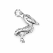Pelican Sea Bird Charm Slide Drop Bracelet Piece Unisex Gift 14K White Gold Over - £32.00 GBP