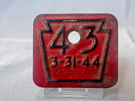1943 Metal Year Tag Pennsylvania Automobile Truck License Plate Registra... - £23.49 GBP
