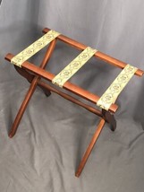 Vintage Scheibe Wooden Folding Luggage Suitcase Rack Hotel Stand Tapestry Straps - £118.67 GBP