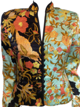 JS Collections Women&#39;s Floral Mandarin CollarJacket Multicolored Size 10 - £37.37 GBP