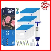 Complete Sous Vide Set: 52-Piece BPA-Free Bags with Vacuum Pump &amp; Instru... - $682.59 MXN