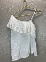 Abercrombie &amp; Fitch Embroidered Ruffle One Shoulder Top XS Extra Small - $18.10