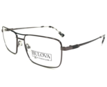 Bulova Eyeglasses Frames CHICO SHINY GUNMETAL Gray Square Full Rim 56-17... - $32.51
