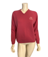 Glenmuir Pink V Neck Long Sleeve Wool Sweater Lahinch Golf Club Size M - $37.99