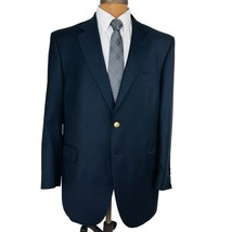 Jos A Bank 46R Mens Signature Collection Blazer Jacket Blue Wool w/Gold ... - £66.67 GBP