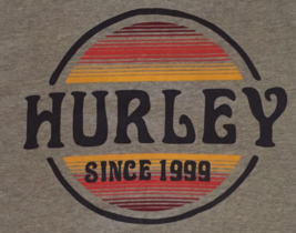 Hurley men XL t-shirt gray short sleeve logo on front of shirt - £7.78 GBP
