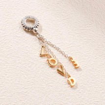 2019 Valentine Two Tone Loved Script Dangle Charm 18K Gold Overlay  - £13.90 GBP