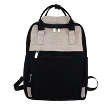 Ring buckle Cute Women Backpack Waterproof nylon Colorblock schoolbag for Teenag - £37.69 GBP