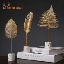 Golden Leaf Figurine Nordic Modern Decor for Home and Office - £30.95 GBP+