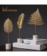 Golden Leaf Figurine Nordic Modern Decor for Home and Office - $39.06+