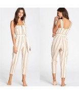 Billabong Light The Night Cream Stripe Romper Pull On Zip Front Small - $42.08