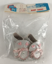 Baby Gay Infant Shoes Booties White Pink Moccasins New Sealed Vintage 1950s-60s - £30.99 GBP