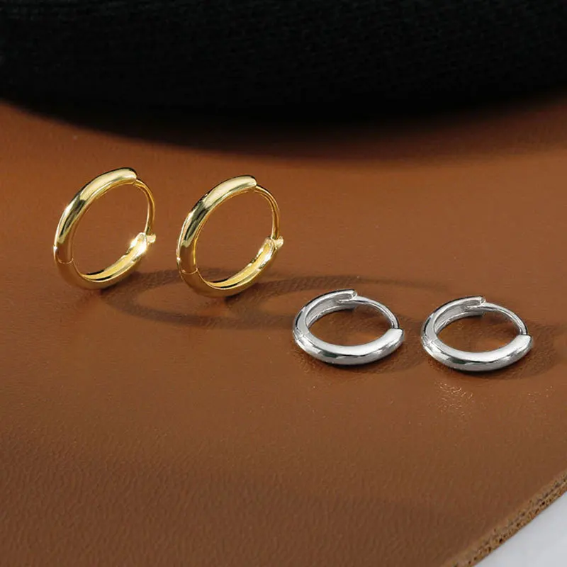 Play Minimal Glossy Hoop Earrings Gold Color Tiny Cartilage Earrings Piercing Ac - £23.18 GBP