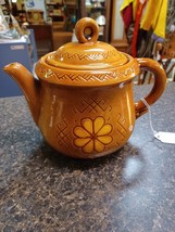 Zilgme Pottery Latvian Folk Art Geometric Pattern MCM Tea Pot - $84.14