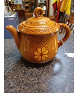 Zilgme Pottery Latvian Folk Art Geometric Pattern MCM Tea Pot - $115.39 CAD