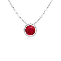 .50 ct. Genuine Ruby Bezel Pendant Slider Necklace in Sterling Silver - $50.79