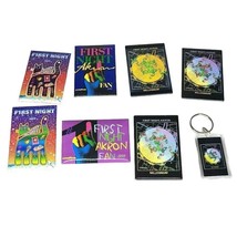 Lot of 8 Akron Ohio First Night Art Pin Brooch Keychain 1998 1999 2000 Don Drumm - £25.90 GBP