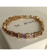 Flower Bracelet Colorful 18k Gold Filled Luxury Waterproof Jewelry - £18.87 GBP