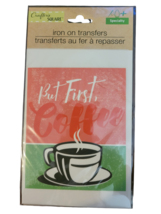 Crafter&#39;s Square Iron-On Transfer - New - But First, Coffee - £10.26 GBP