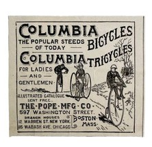 Columbia Pope Bicycles Tricycles 1885 Advertisement Victorian Bikes ADBN... - £15.73 GBP