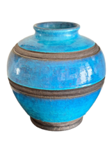 Mid Century Modern Raymor Bitossi Italy Large 10 7/8&quot; Tall Blue Pottery ... - £317.31 GBP