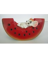 Vintage Mouse On Watermelon Slice Plastic Bank With Stopper - Made in Ho... - $14.95