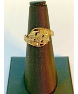 VINTAGE 14K YELLOW GOLD DIAMOND RING, 3 STONE WITH ACCENTS - £606.65 GBP