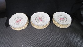 Lot of 16 Cream Rose Point Pope-Gosser China 6 in Saucers Raised Pattern... - £55.26 GBP