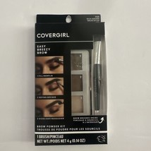 COVERGIRL Easy Breezy Brow Powder Kit + Brush 705 Rich Brown 0.14 oz New... - £5.35 GBP