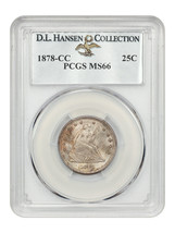 1878-CC 25c PCGS MS66 ex: D.L. Hansen - £6,672.28 GBP