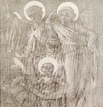 1888 In A Miracle Play Baby Jesus Plate Print Victorian Ephemera Angels ... - $365.67 MXN