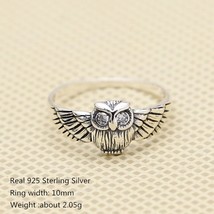 Buyee Real 925 Sterling Silver Unique Finger Ring Vivid Beautifully Carved Owl a - £14.56 GBP
