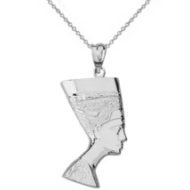 925 Sterling Silver Egyptian Queen Nefertiti Face Statue Pendant Necklace - £32.34 GBP+