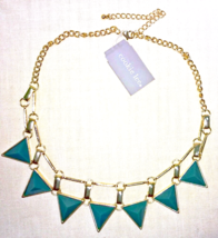 Cookie Lee Jade Green Necklace NWT 16-18" Goldtone - £8.00 GBP