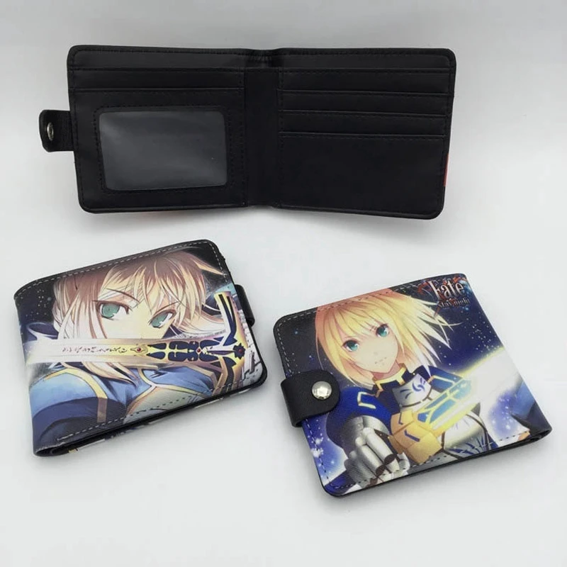  Fate Stay Night Saber Short Wallet Altria Pen Button Purse - £46.60 GBP