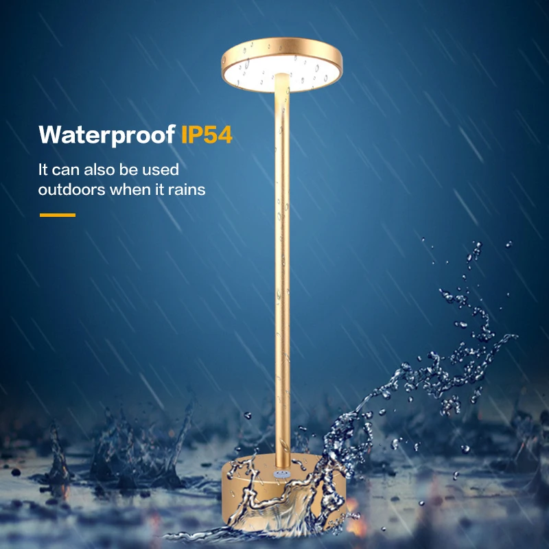 LED Aluminum Alloy Waterproof Rechargeable Desk Lamp Touch Dimming Metal... - $58.63