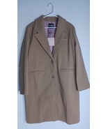 NEW Kittenish Long Camel Color Button Up Coat Women&#39;s Size M - $699.67 MXN