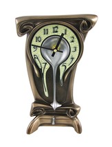Bronze Finish Melting Mantel Clock Desk Table Dali - $128.69