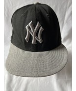 NEW YORK YANKEES Snap Back NEW ERA 59FIFTY BLACK DOME Grey Brim Med / Large Hat - £11.65 GBP