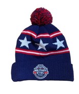 Military Bowl Beanie Knit Hat USO Red White Blue - $16.82