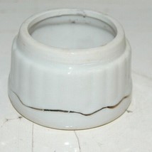 white Ceramic Votive? With Gold Trim Jar Trinket Box Without Lid - $8.99