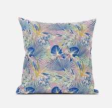 16 Blue Pink Tropical Suede Throw Pillow - £40.10 GBP