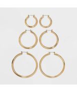 Wild Fable Graduated Tube Hoop Earrings 3pc Gold 2.83" Length - $45.25 MXN Wild Fable Graduated Tube Hoop Earrings 3pc Gold 2.83" Length - $45.25 MXN