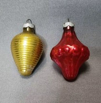 Shiny Brite Ornaments Vintage Christmas Ornaments Glass Lanterns Pink &amp; Gold - $39.60