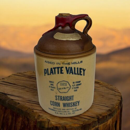 Empty Vintage Little Brown Jug McCormick Platte Valley Straight Corn Whi... - $7.70
