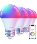 Linkind Smart Light Bulbs: 65W, 800Lm, 4Pack, Color-Changing Led Light B... - $841.09 MXN