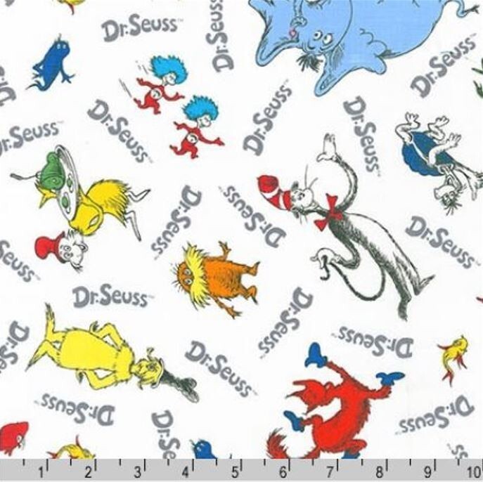 Cotton Celebrate Seuss! Dr. Seuss Characters Fabric Print by the Yard D6... - $10.95